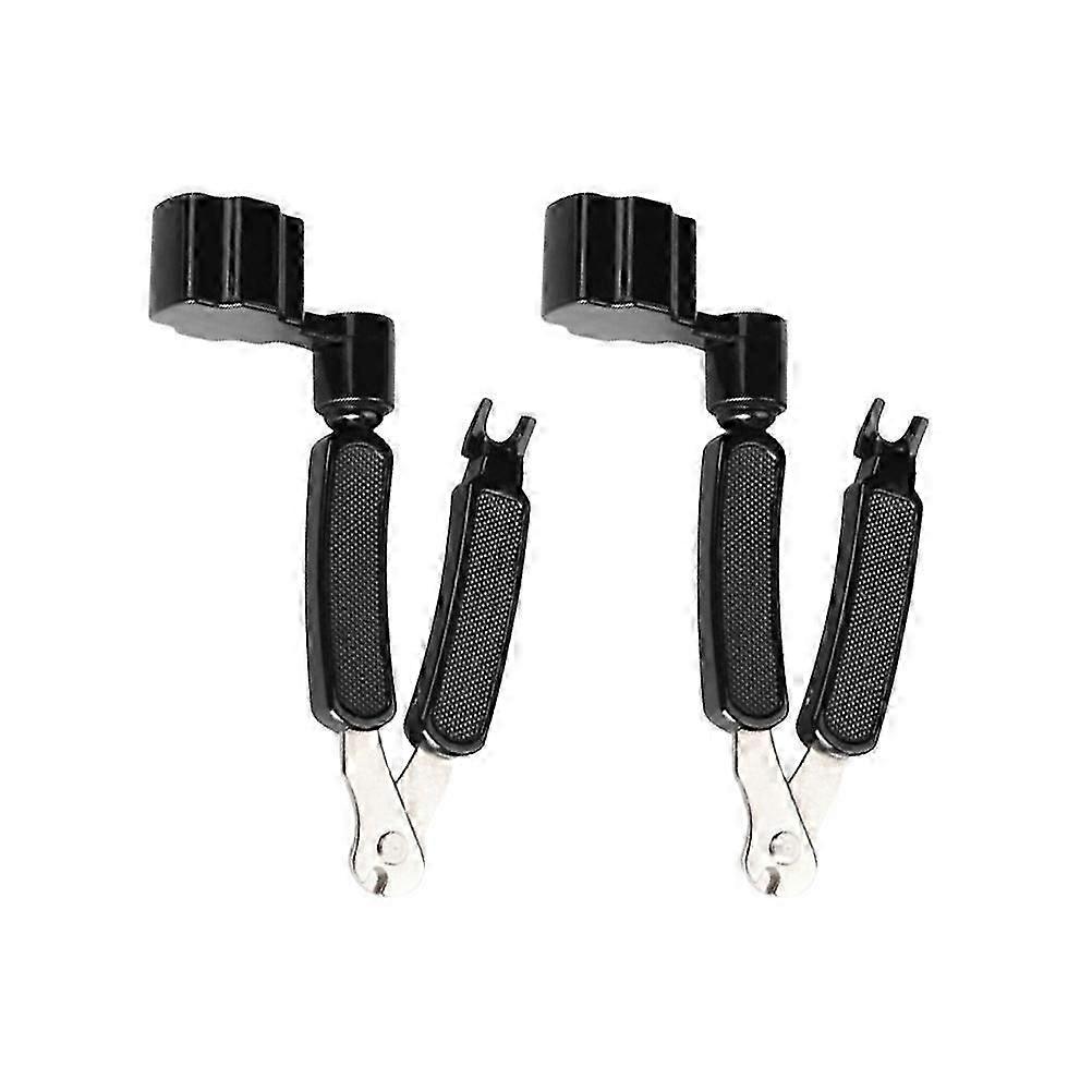 2Pcs Three-in-one Folk Guitar String-changing Tool String Cut Pliers Guitar String Cutter Black