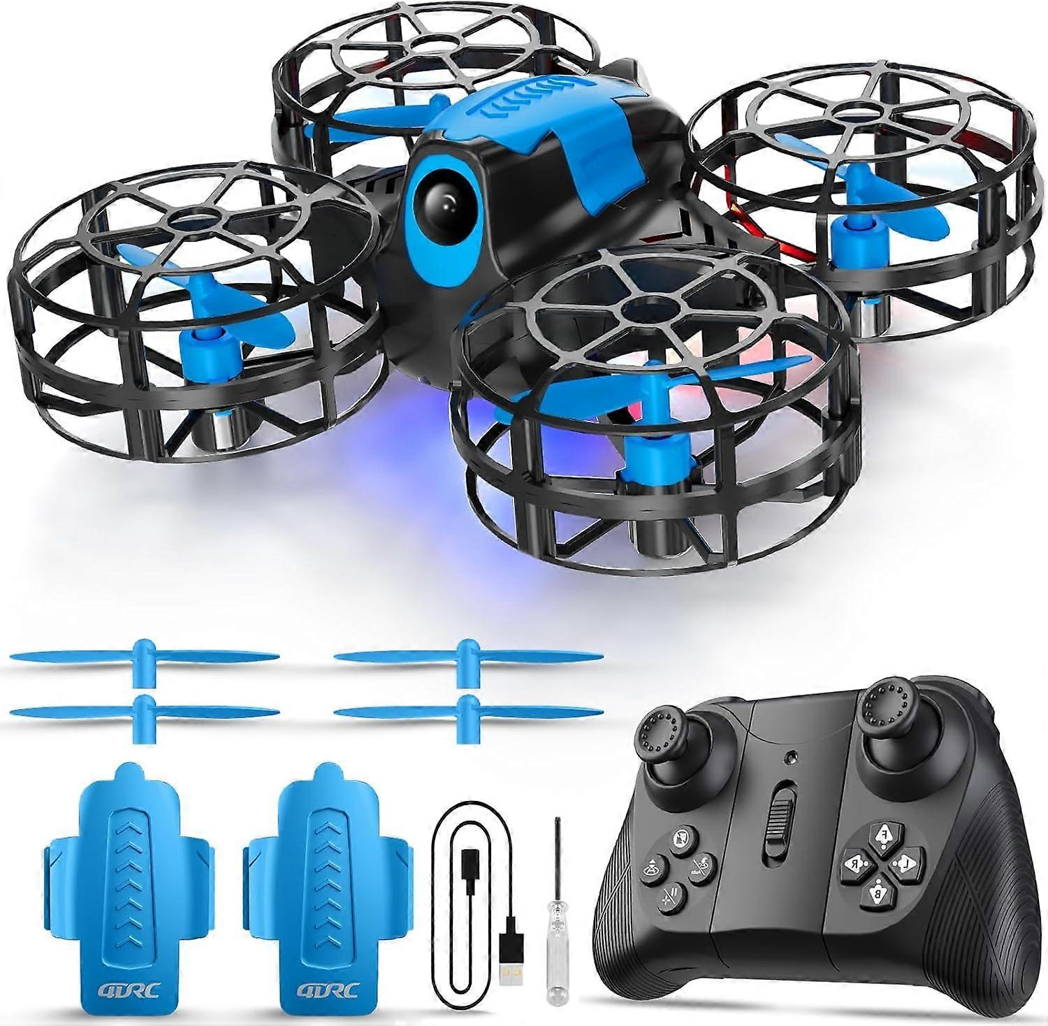 V18 Mini Drone with Camera for Kids Beginners, Dual Control, 360° Flips, LED Lights, 2 Batteries