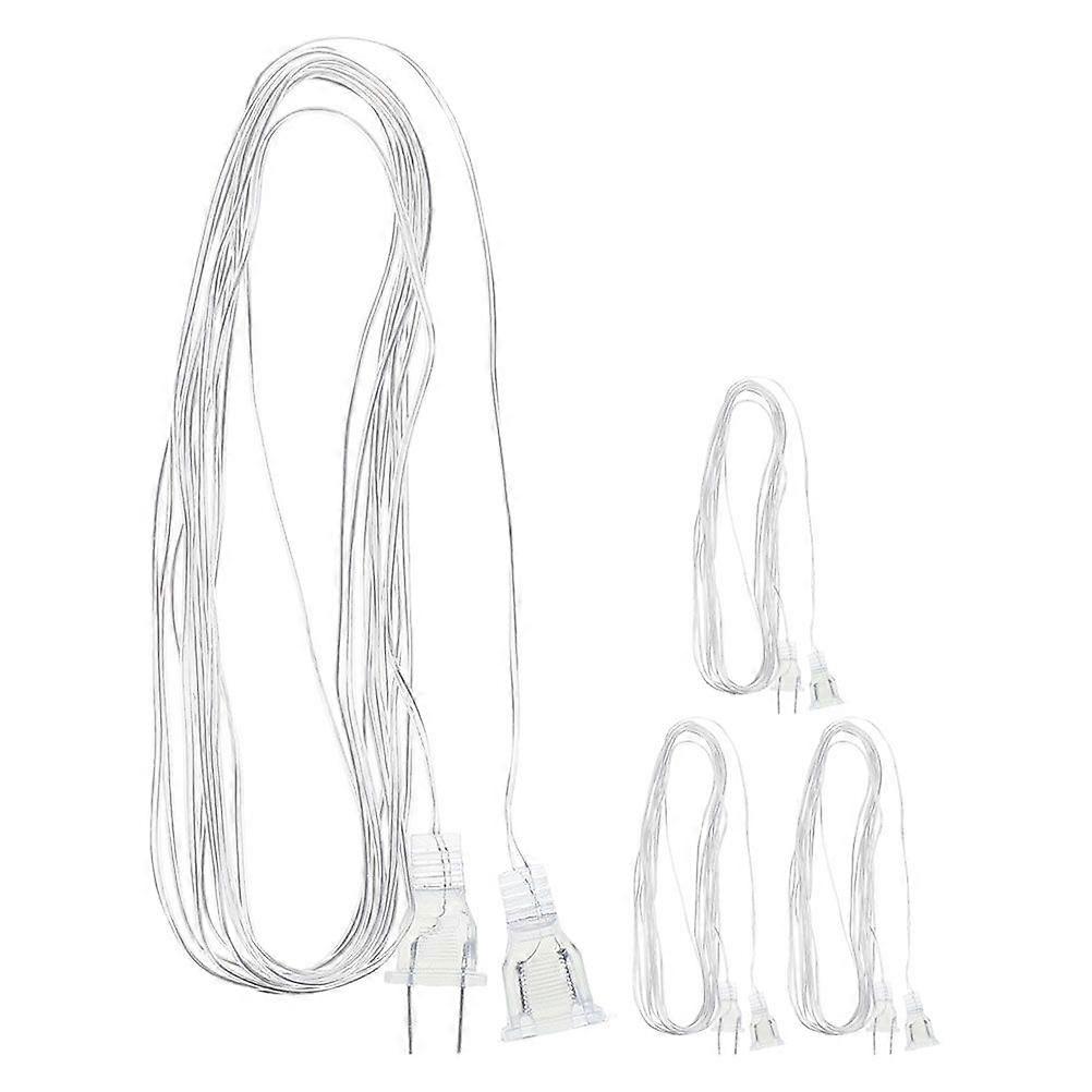 4pcs String Lights Extension Cord For Indoor Use 5m Clear Extension Cable For Led Light Curtain Lamp Wire Party Layout Prop (CN Plug)