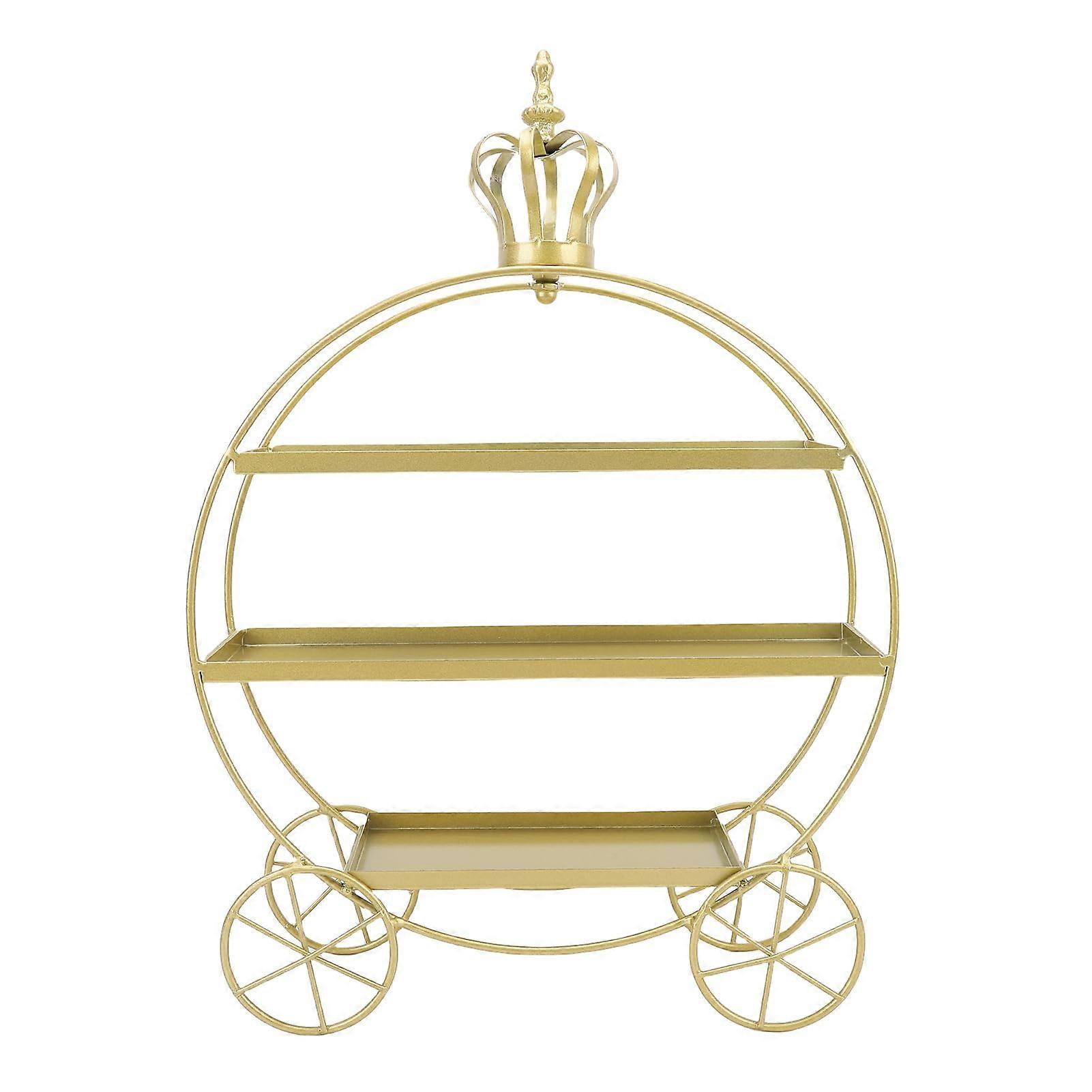 3 Tier Gold Cupcake Stand – Elegant Tiered Dessert Display for Weddings and Parties – Durable Iron Organizer