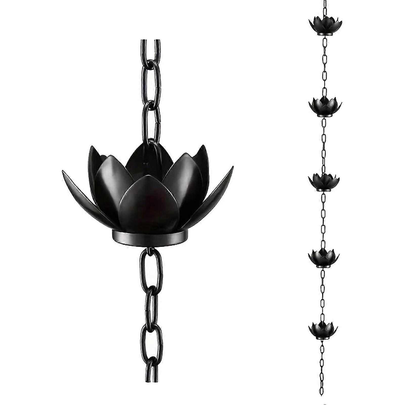 Japanese Style Rain Chain for Gutters with Hand Hammered Cups, Rust Resistant, Adjustable 6.5ft