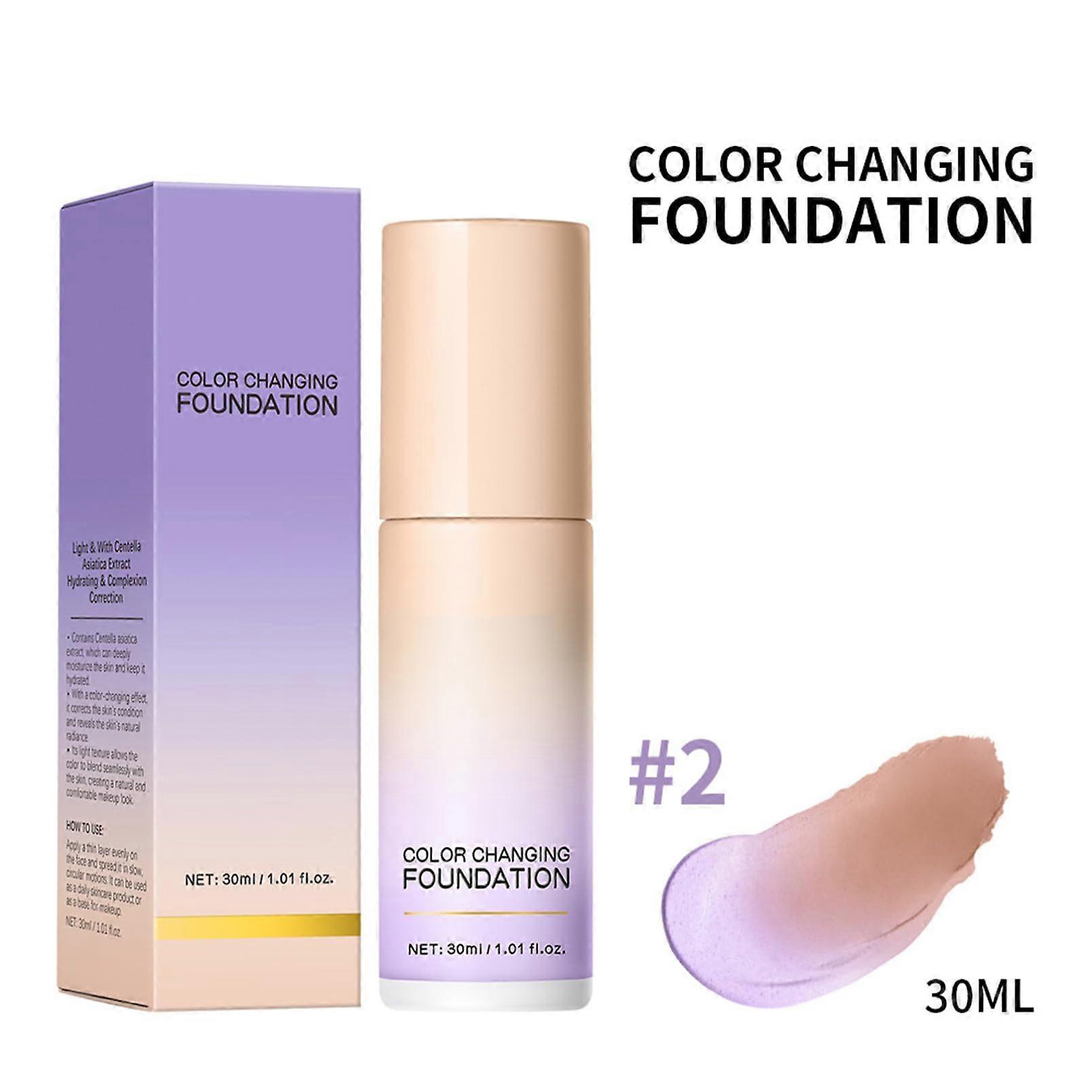 Liquid Foundation  Coverage Long Lasting Wear Buildable Blendable Purple Shade 30ML