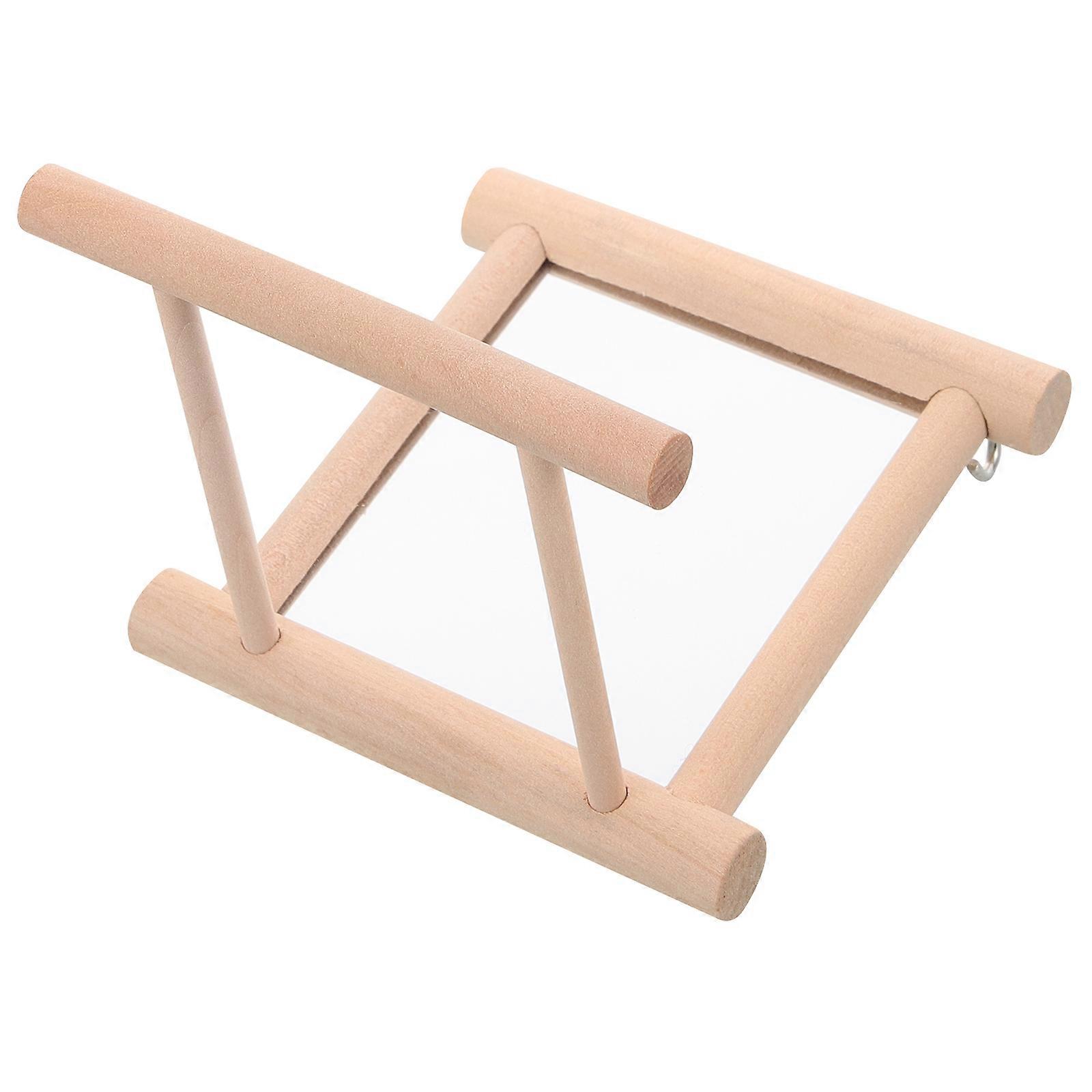 Bird Cage Perch Parrot Stand with Mirror for Bird Standing