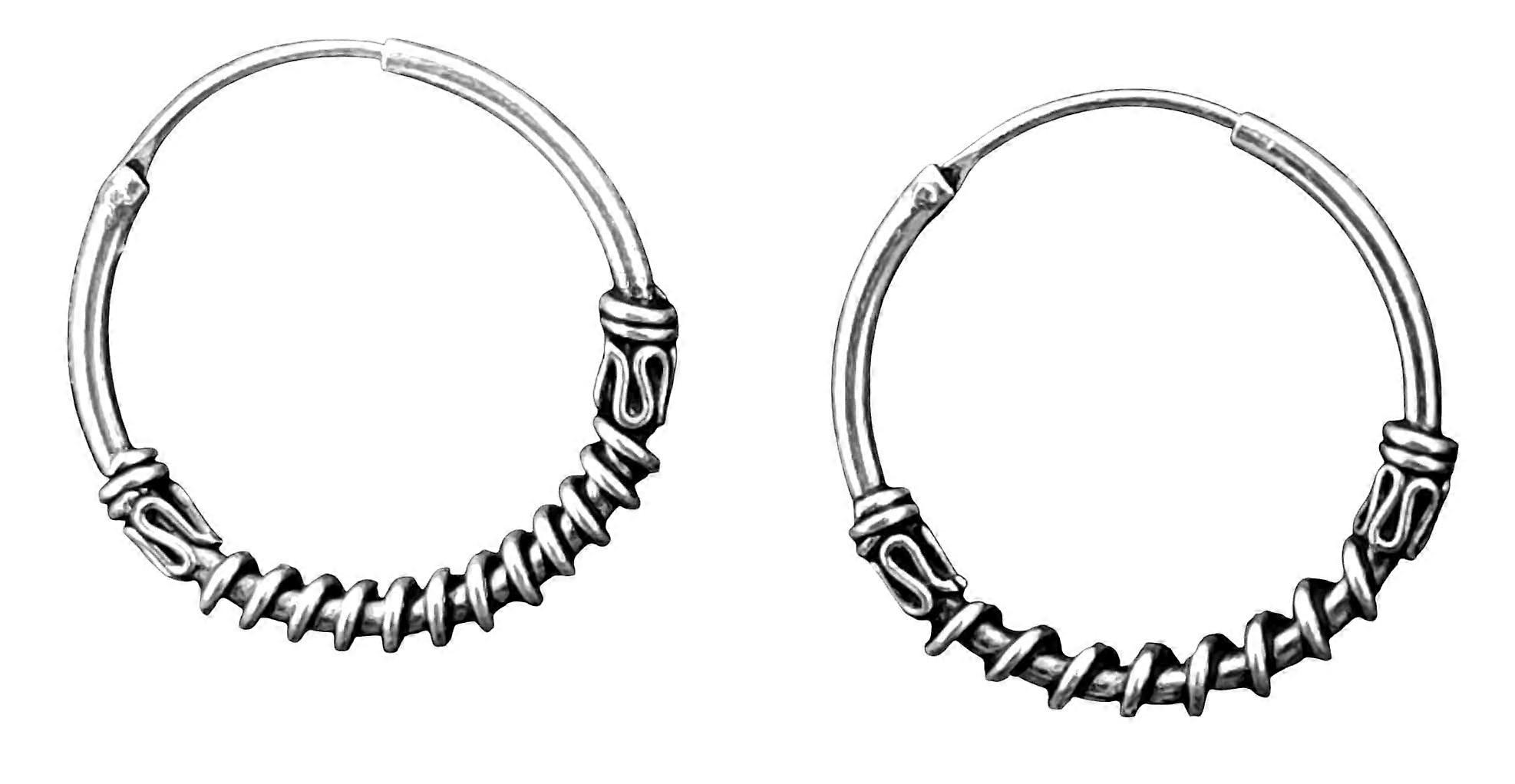 Bali Hoop Earrings 54 - Silver
