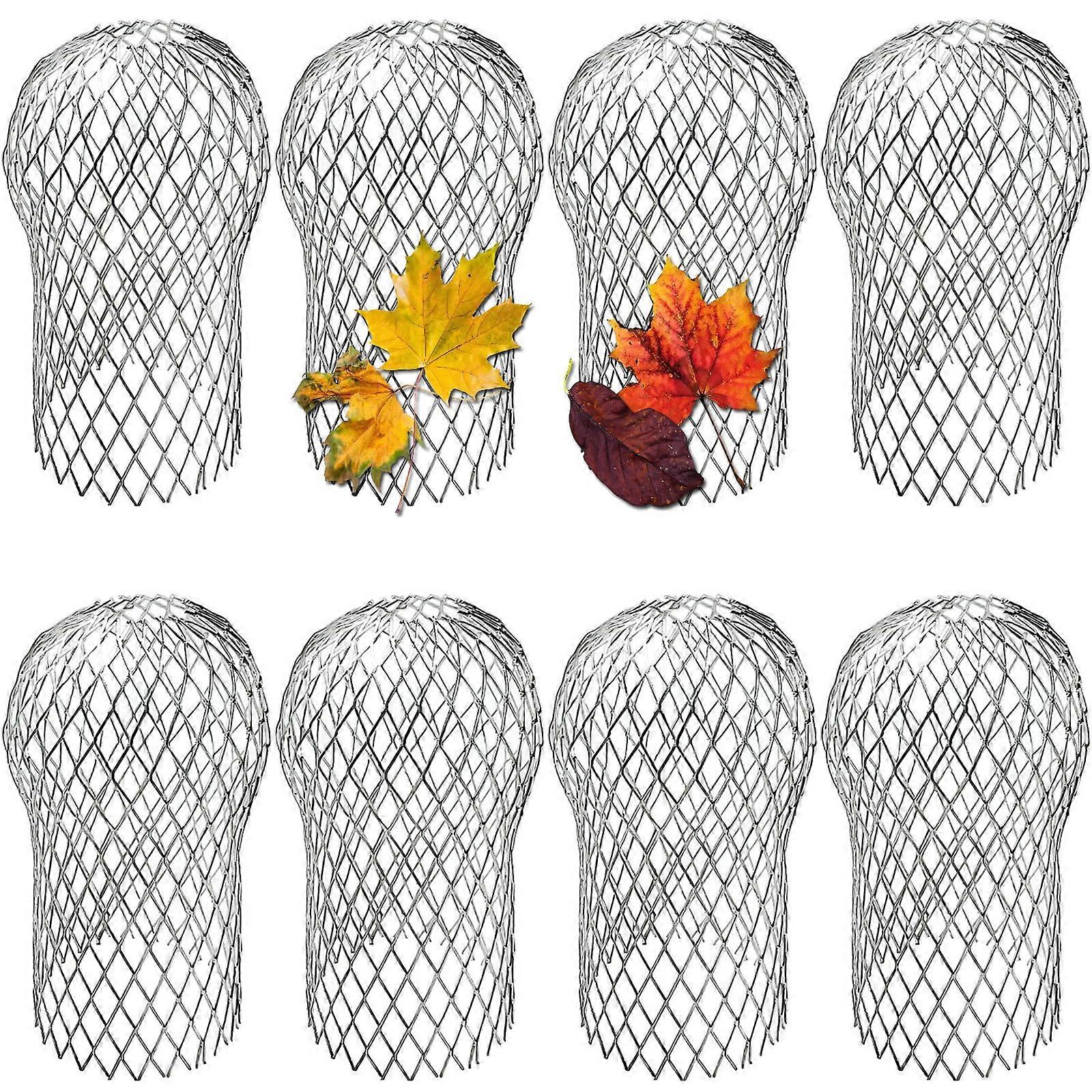8 Pack Gutter Downspout Guard, Aluminium Leaf Filter Strainer 3.5 Inch Expandable Mesh Prevents Clogs