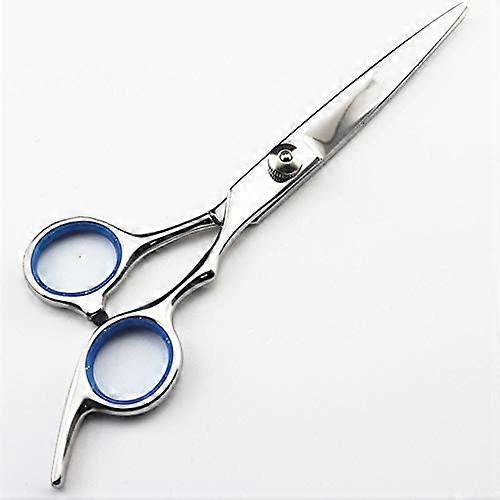 Tesoura de corte de cabelo profissional de 15 cm (6 polegadas) em aço japonês com cabo ergonômico azul.