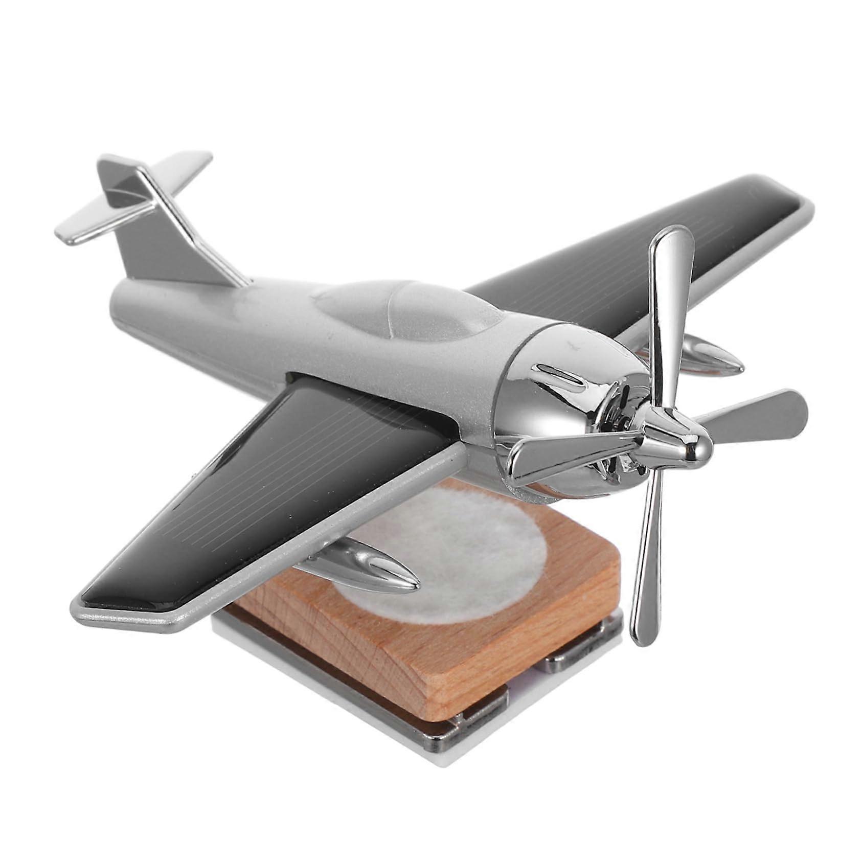 Solar Powered Airplane Car Dashboard Ornament with Aromatherapy Fragrance Diffuser