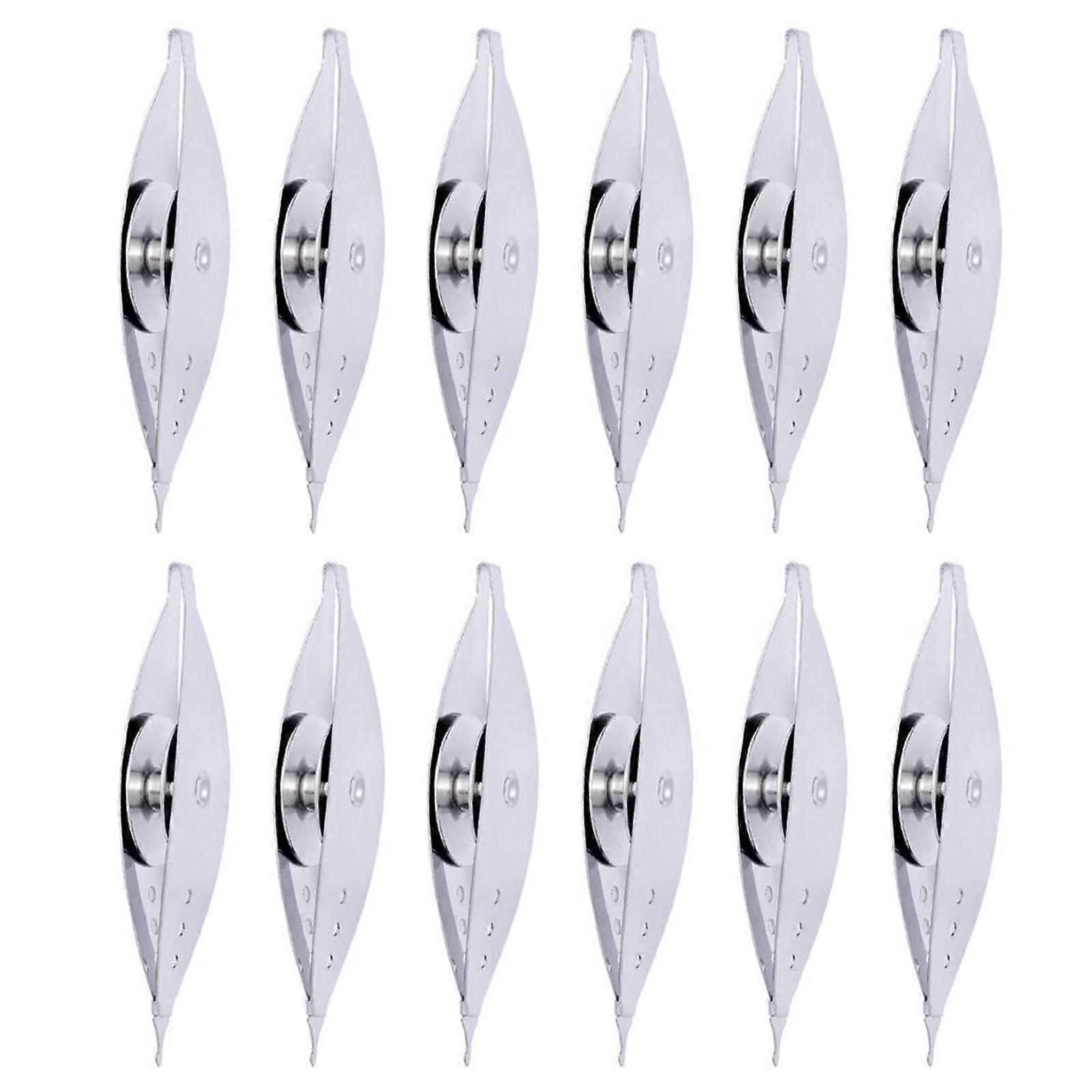 12pcs Sewing Machine Shuttles Long Spindle Durable Metal Bobbin Shuttle Replacements for Dressmaking