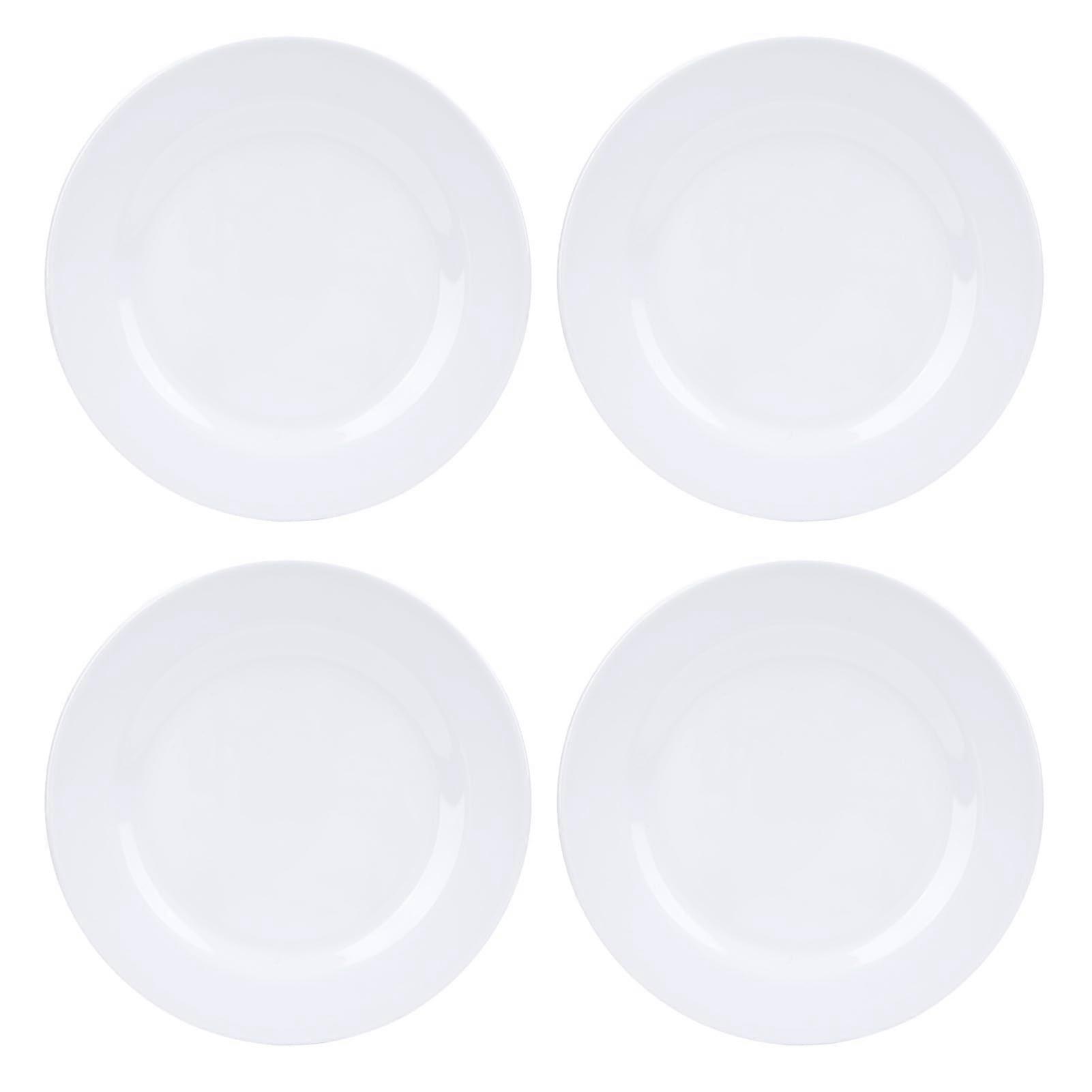 9 Inch White Melamine Dinner Plates Set, Break Resistant Lightweight Stackable for Camping Party