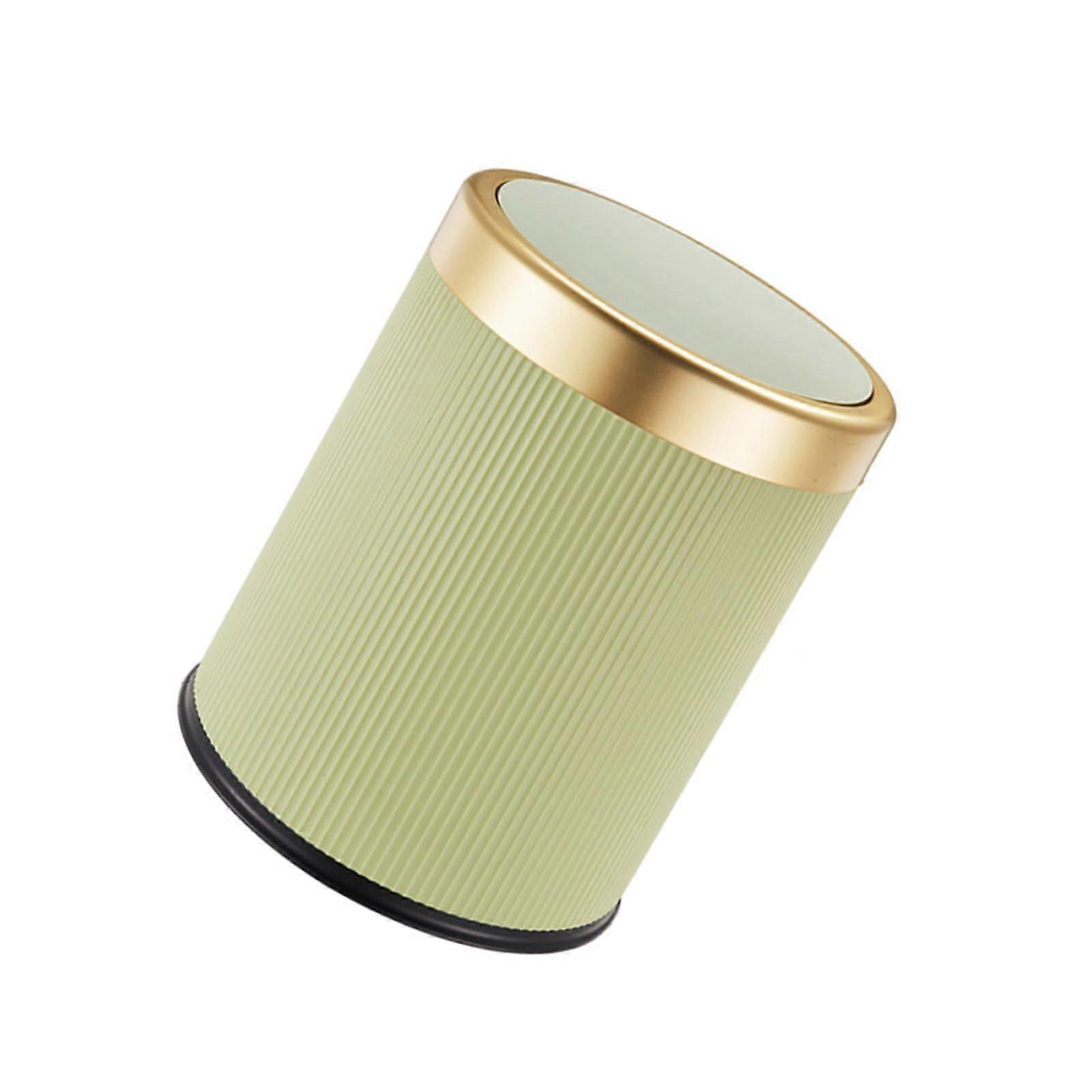 Round Trash Can with Lid, ABS Plastic Waste Bin for Home Office, Compact Space Saving Design