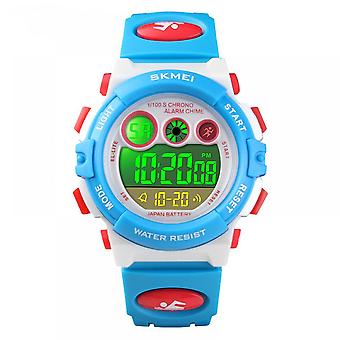 Veeki Kids Digital Sport Watch, Waterproof Electronic Multi Function Casual Outdoor Watches , 7 Colorful LED Luminous Alarm Stopwatch Wristwatch(white