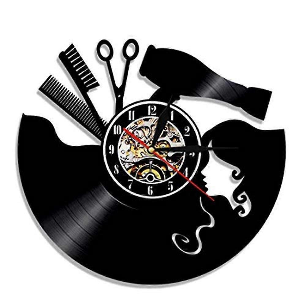 Wall Clock for Hair Salon with Scissors Design, Barber Decorative Wall Mounted Time Display
