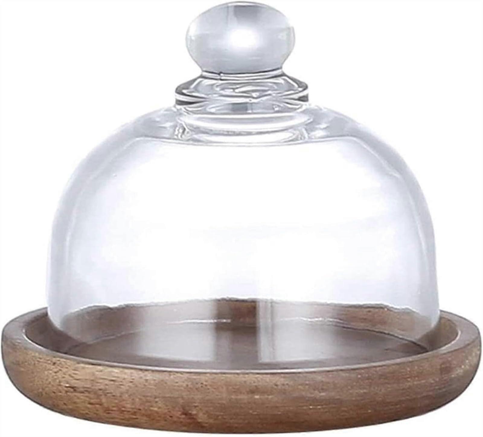 Glass Cake Stand with DustProof Dome for Mini Desserts, Candy Storage and Elegant Table Display