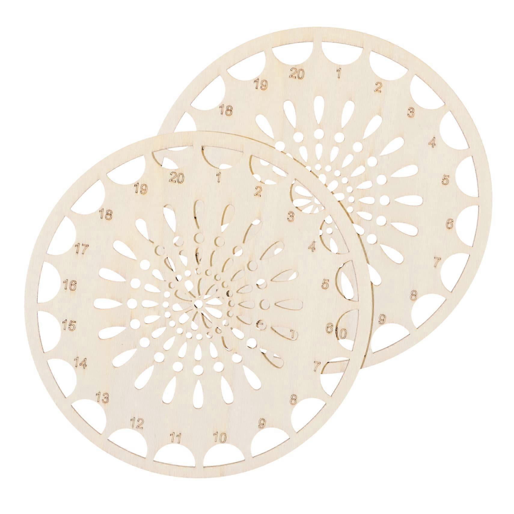 Wooden Thread Organizer for Embroidery Floss, Tangle Storage, Decorative Hollow Design, 2pcs