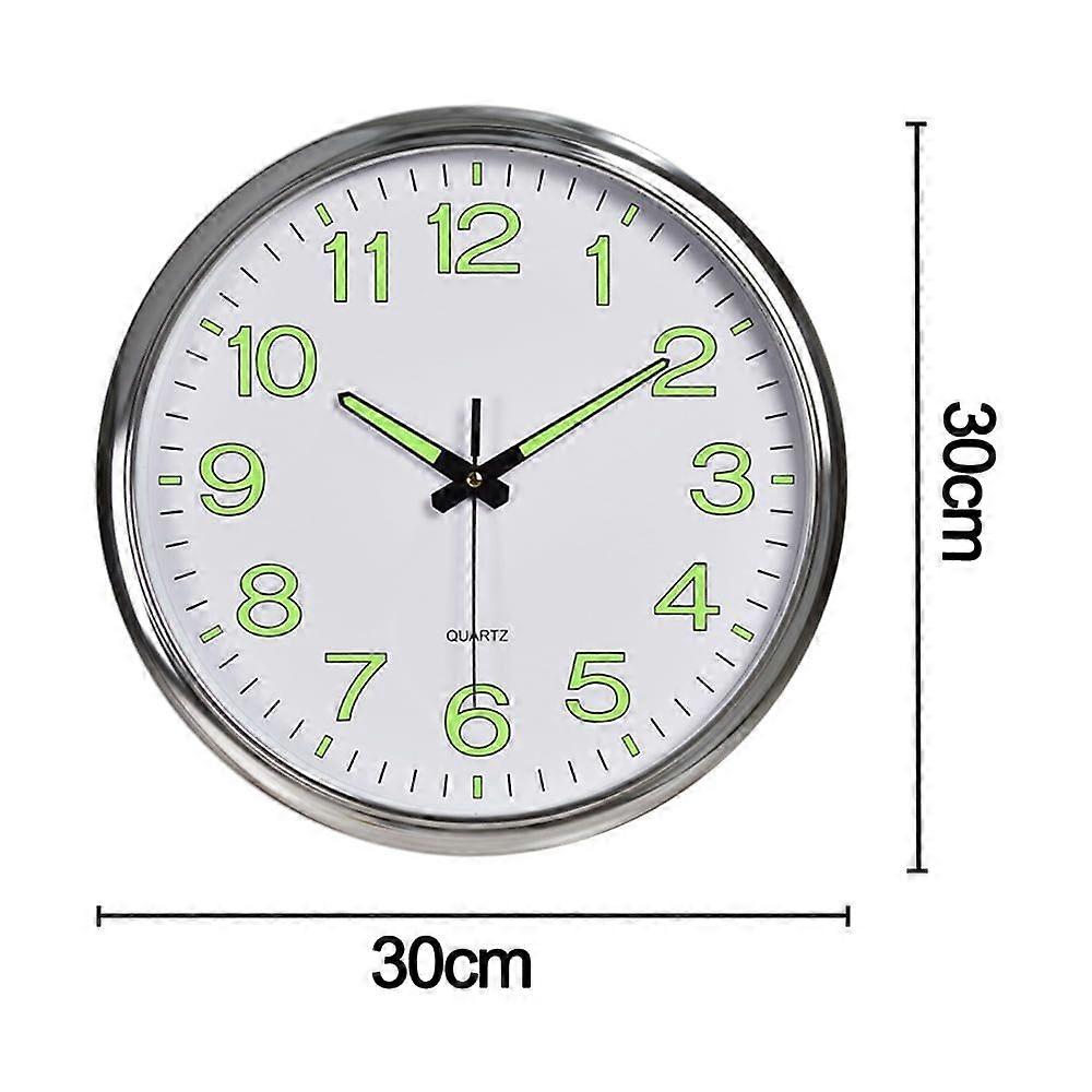 Atomic Analog Wall Clock - Silver Brushed Finish - Sets Automatically- Battery
