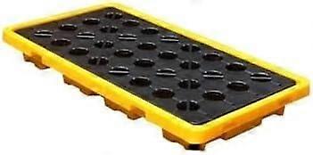 Oil Spill Containment Tray with Drainage Grill, Stackable Modular Platform for Garage or Warehouse, Yellow