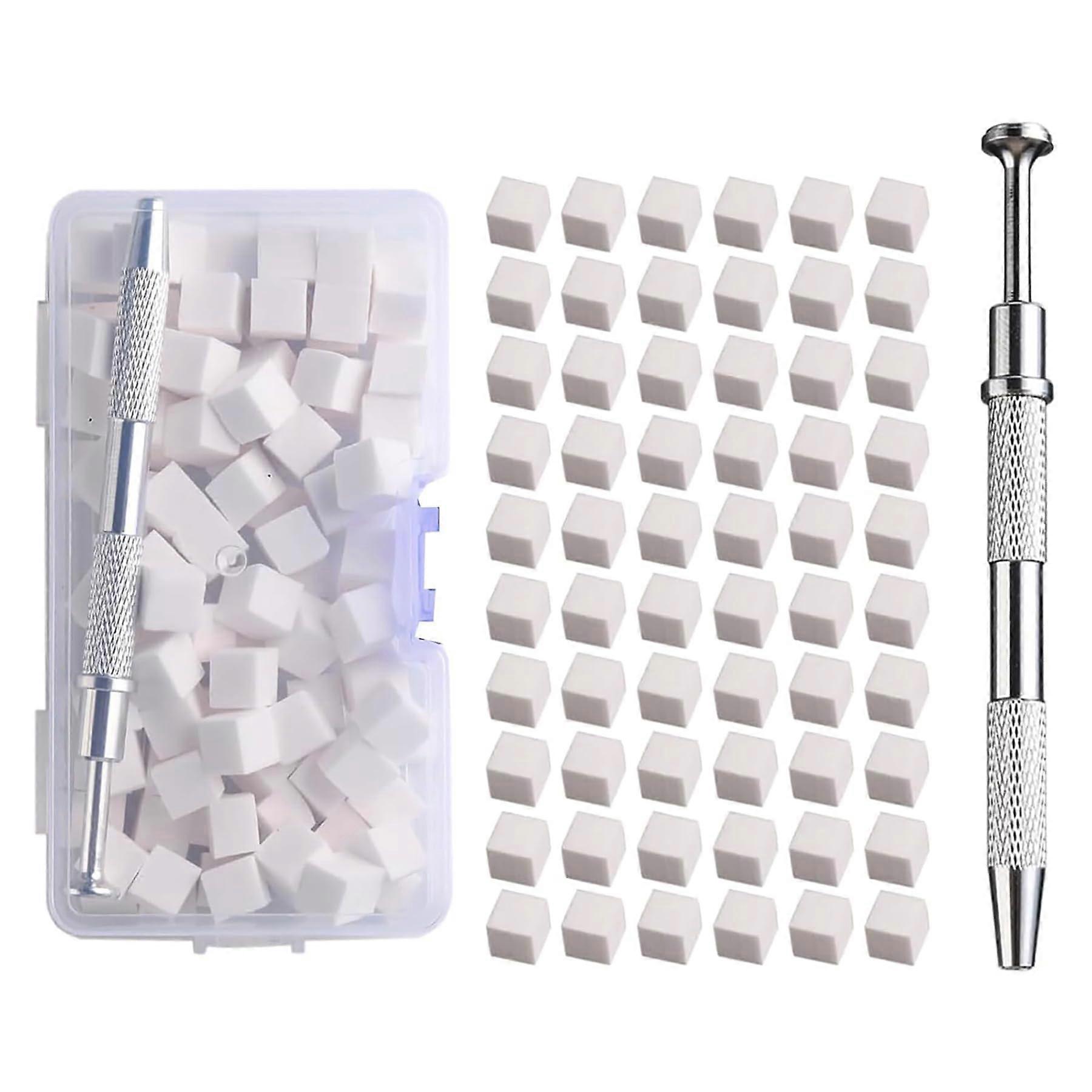 Ombre Nail Art Sponge Tool with Metal Grabber and 100 Replaceable Mini Sponges for Gradient Designs