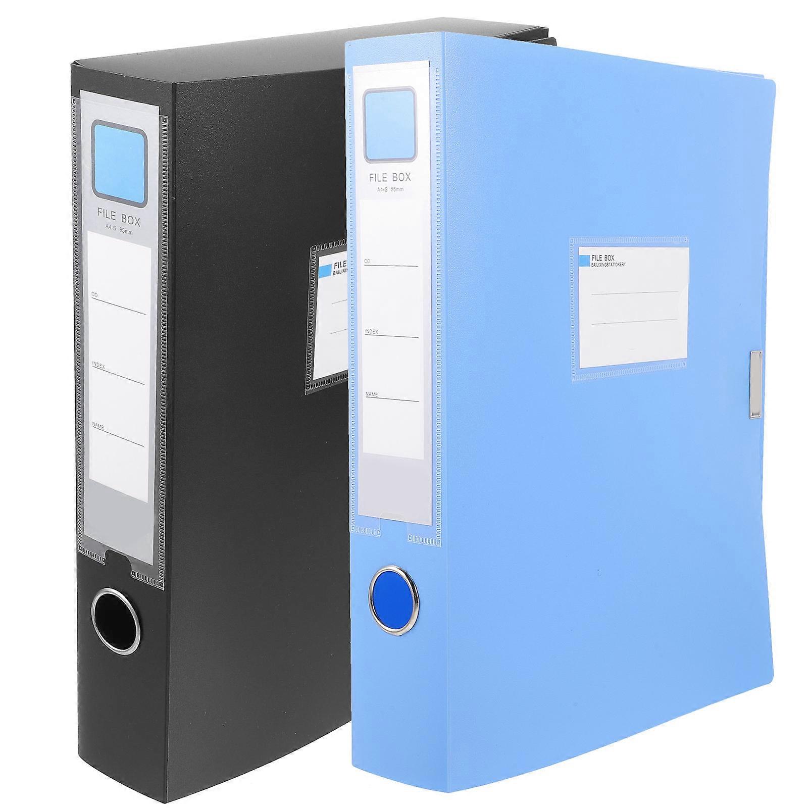 Home Use File Folder Organizer PP File Storage Box Assorted Color 2Pcs