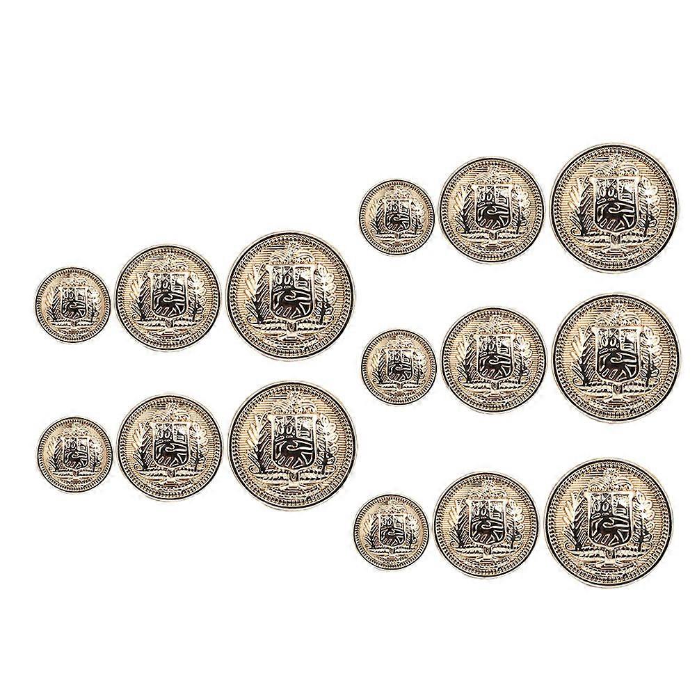 Metal Button Coat Buttons for Clothes Use 30Pcs Zinc Alloy Shield Pattern