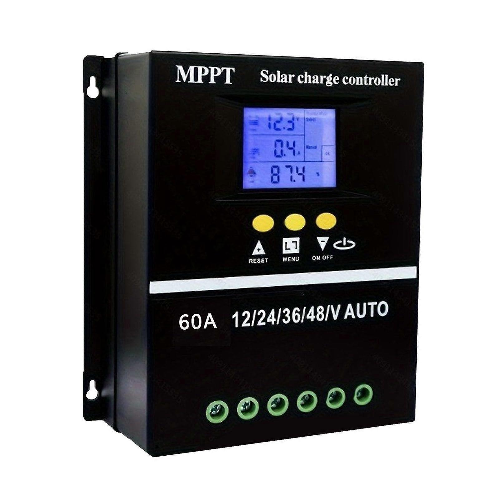 MPPT 60A Solar Charge Controller 12V48V with LCD Display Dual USB and Automatic Voltage Detection