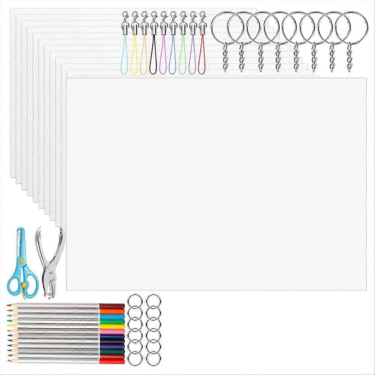 Shrinky Plastic Sheets Keychain Kit, 234Pcs Shrinky Art Kit