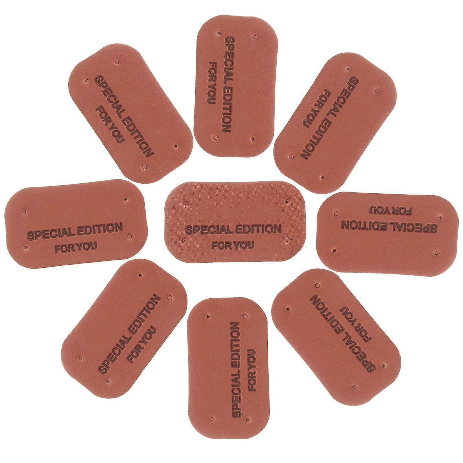 Brown Handmade Crochet Tags for Crafts Sewing 100Pcs Set