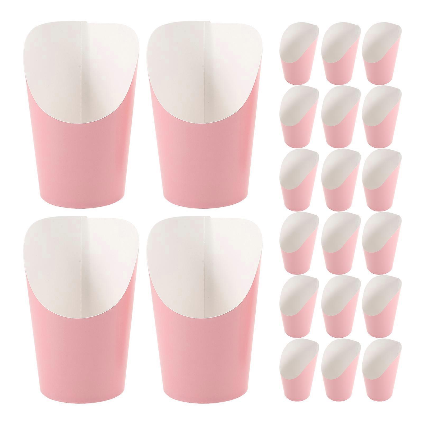 Ice Cream Cup Paper for Holding 100Pcs Pink
