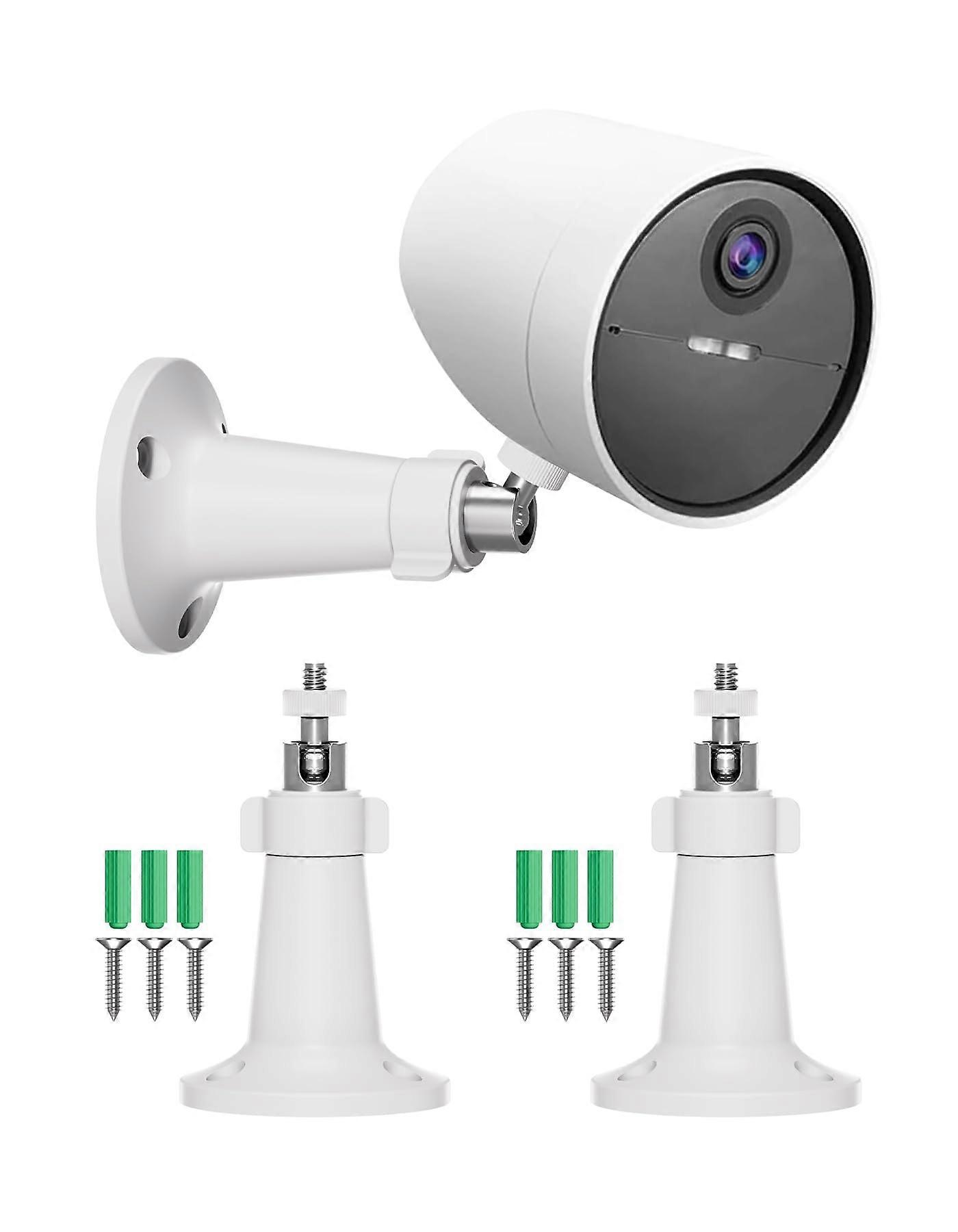 2Pack Outdoor Security Camera Mount, 360° Rotating Weatherproof Wall Bracket for SimpliSafe, White