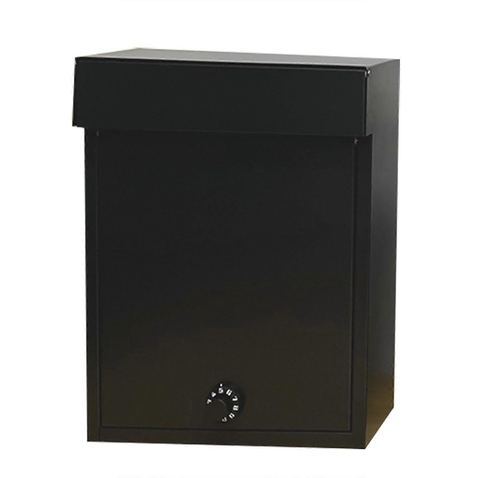 Large Locking Wall Mount Mailbox Black with Combination Security Lock and WeatherResistant Design
