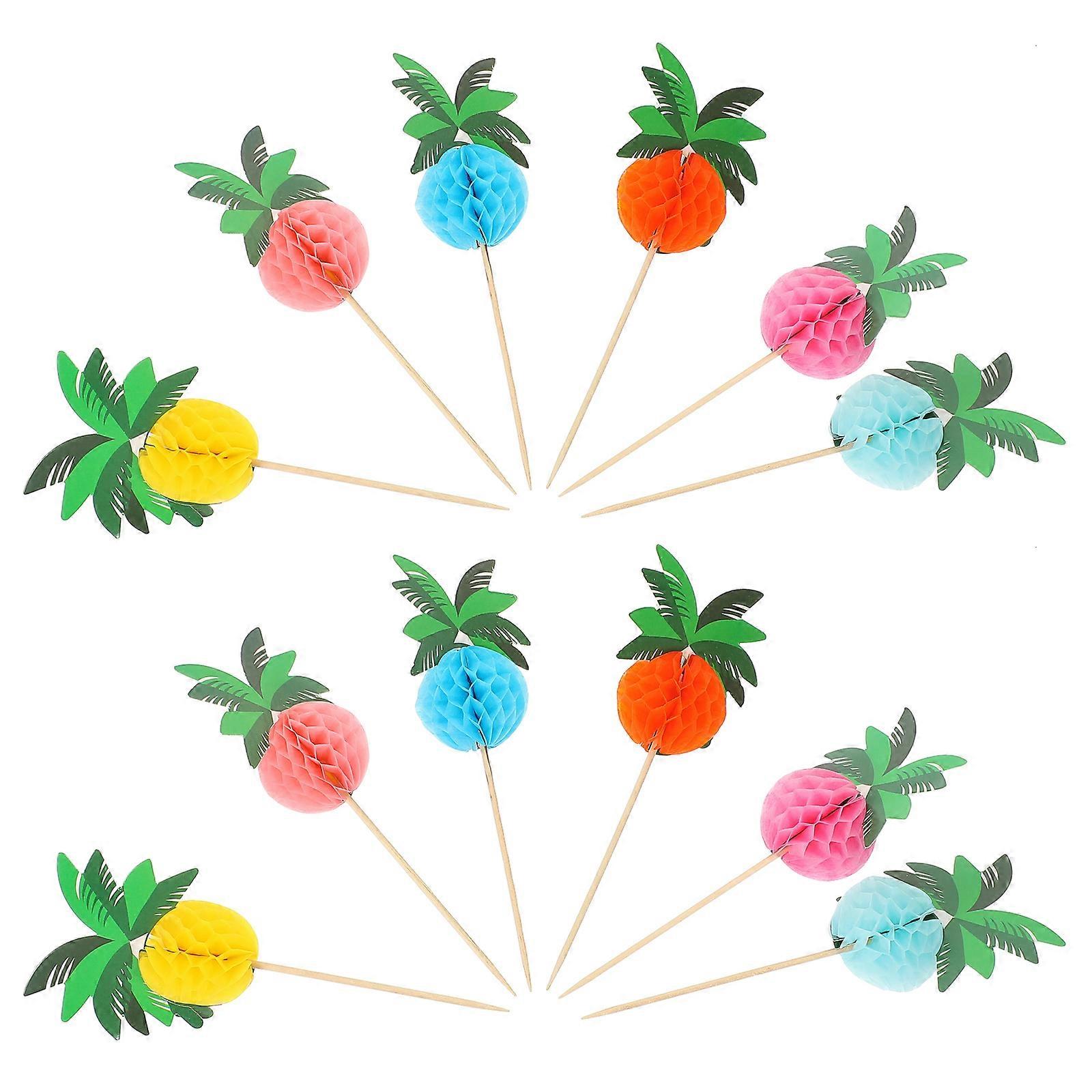 Assorted Color Coconut-Tree Fruit Sticks for Party Use 100Pcs