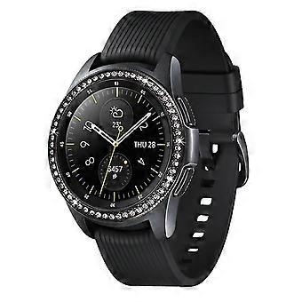 Diamant gemonteerde Bezel Ring Bezel Loop Cover Anti Scratch Collision Protector Compatibel voor Galaxy Watch (46 mm, zwart)