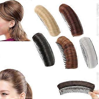 Unsichtbare flauschige Haarpads 5 Stück für Frauen, 5-Zoll-Haarvolumeneinsätze, nahtloses Haarstoßzubehör für Dutt und Pferdeschwänze