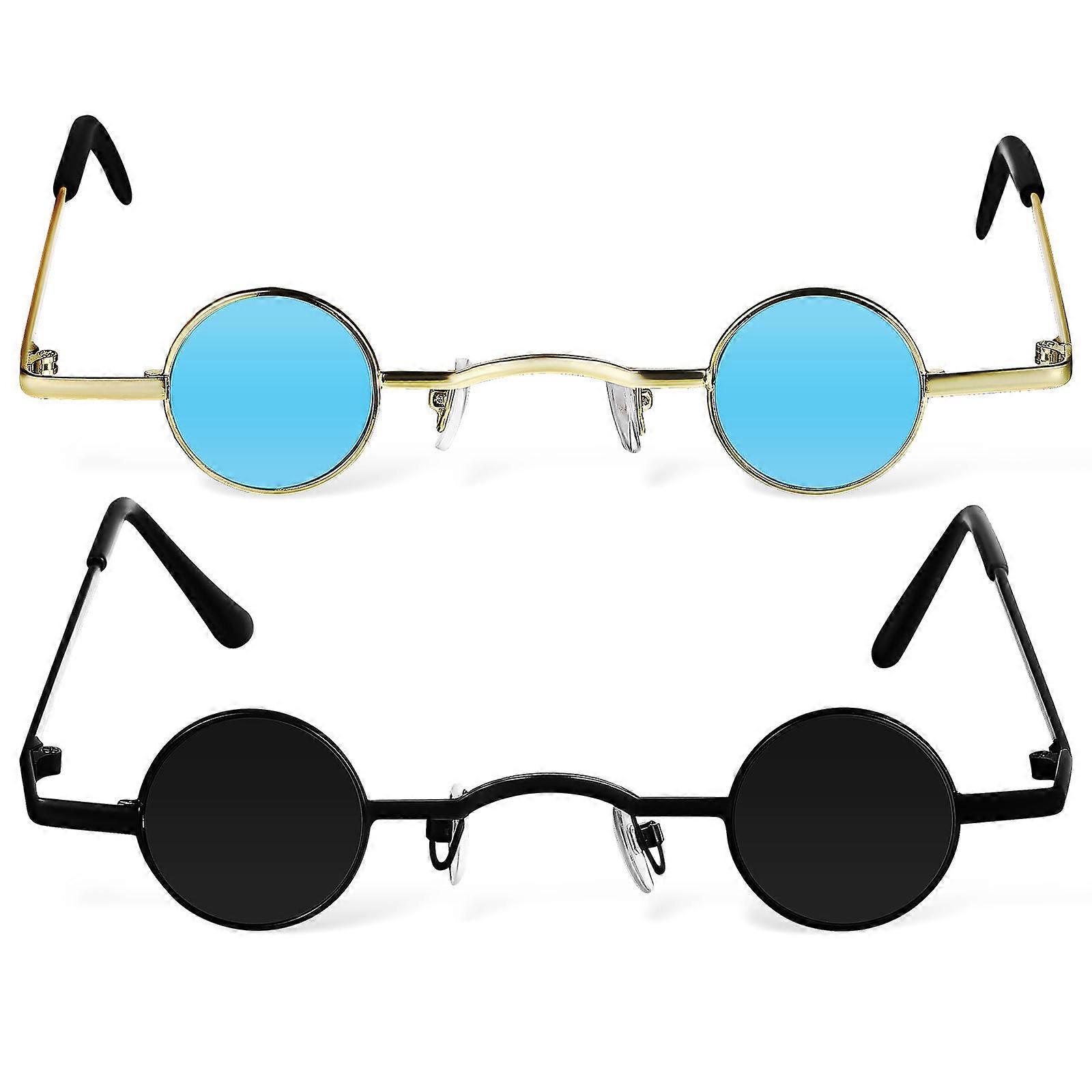 Small Round Sunglasses Protective Retro 2Pcs