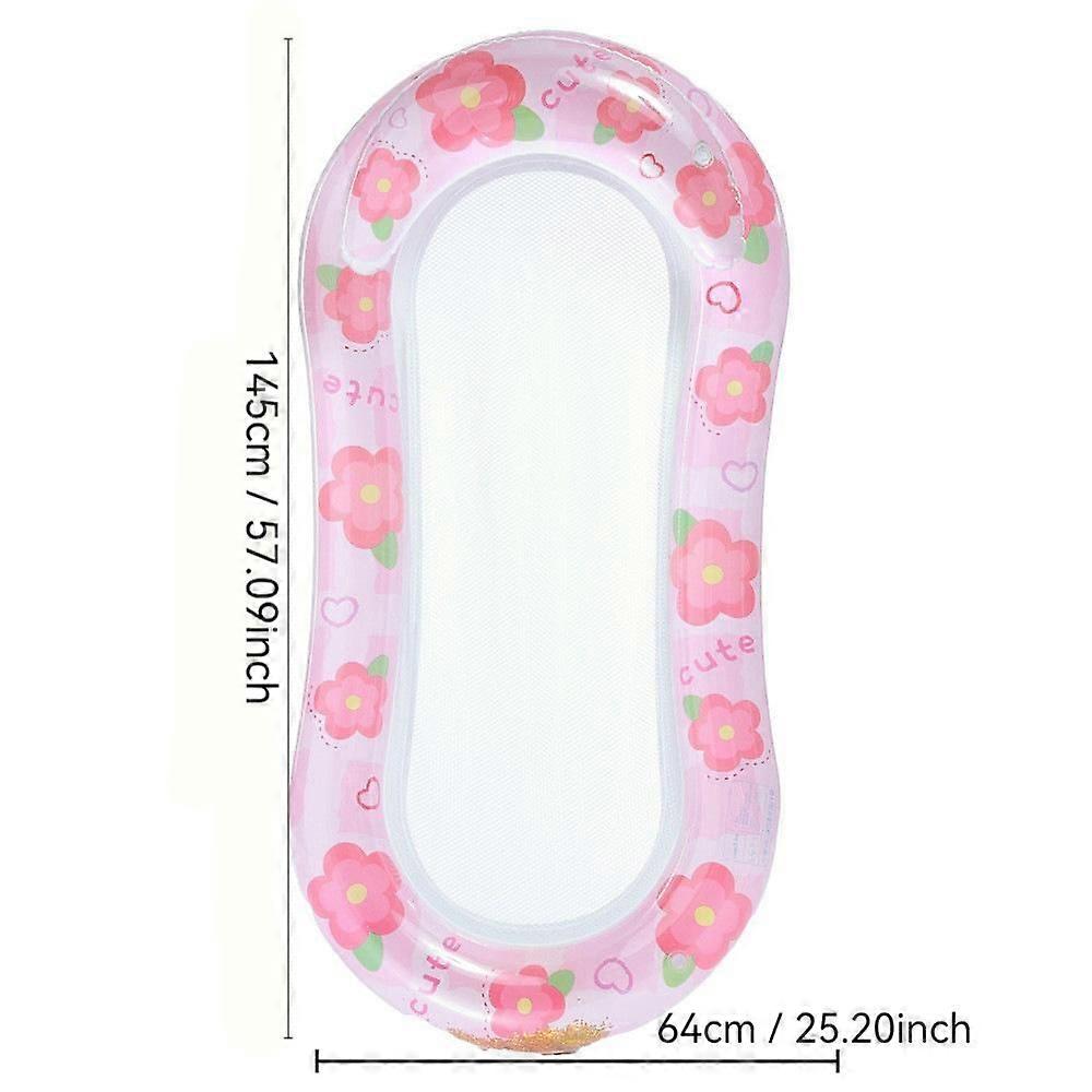 Inflatable Thickened Floating Bed Sequin Pink Flower Cupcake