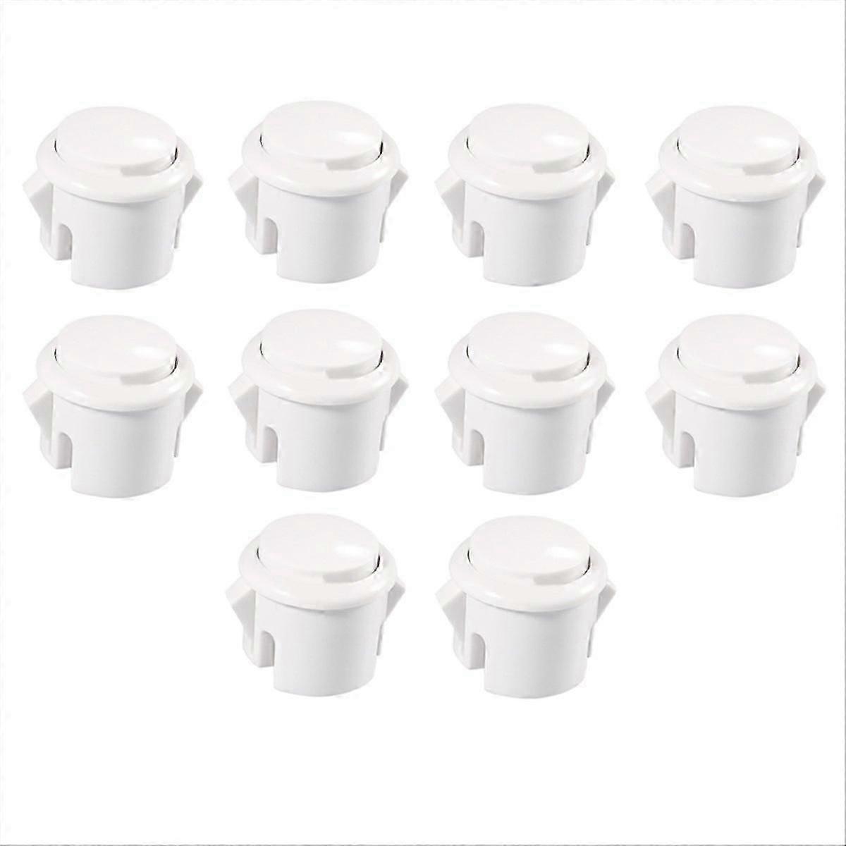 10 Pcs Arcade Buttons 30Mm Responsive Arcade Buttons White