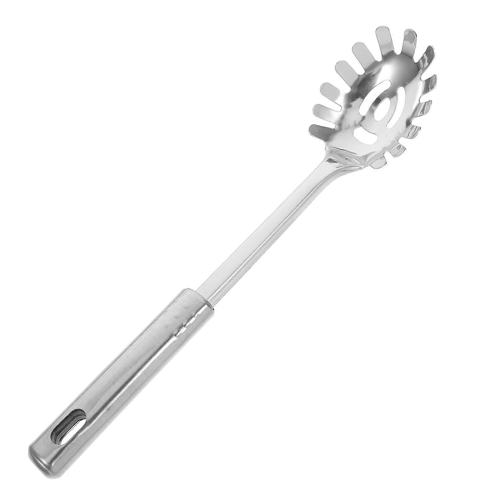 Silver Pasta Server Spoon for Kitchen Cooking with Multifunctional Design