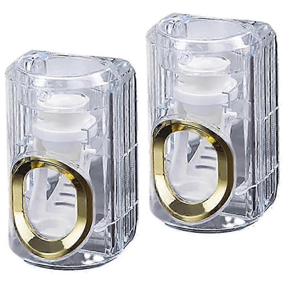 2Pcs Toothpaste Squeezer -Automatic Toothpaste Dispenser Wall Mounted, Pastetooth Paste Dispenser and Holder-A