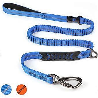 Elastic dog leash with safety belt buckle, anti-pull dog leash with soft padded handle, adjustable dog leash for large m [MI]