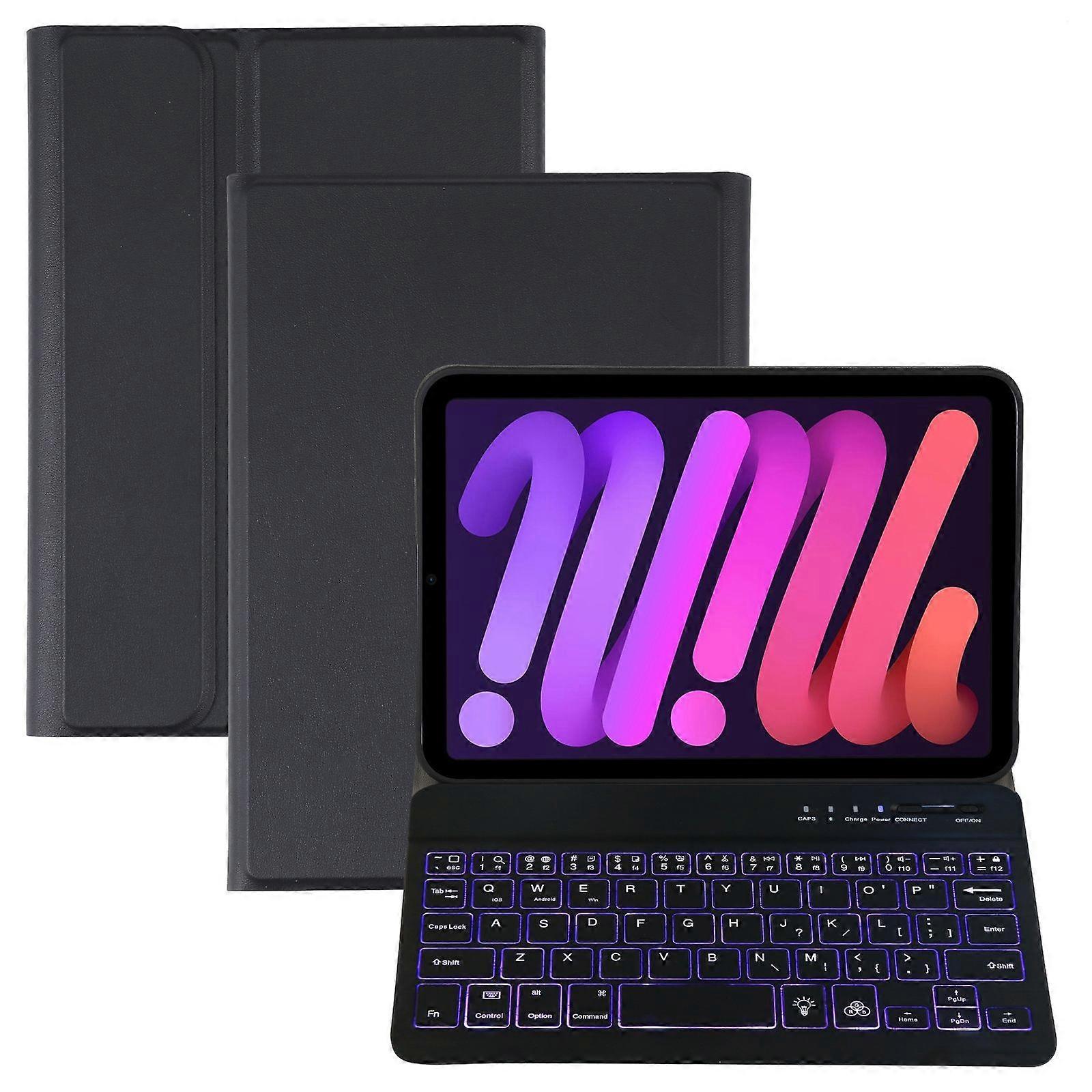 A06S Backlight Bluetooth Keyboard PU Case For iPad mini 6