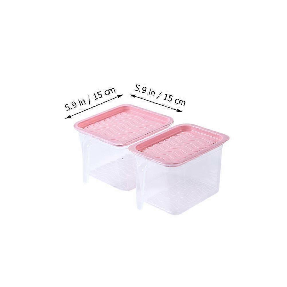 Fruit and Vegetable Containers Refrigerator Preservation Box Dustproof 4Pcs