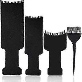 4-Piece Highlighting Board and Brush Kit, Flat Top Comb Boards, Hair Coloring Brush for Dye, Salon or Home Use, 3 Sizes,xx