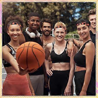 4 Pieces Non-slip Basketball Headbands for Girls, Adjustable Sports Hairbands, Black and Orange