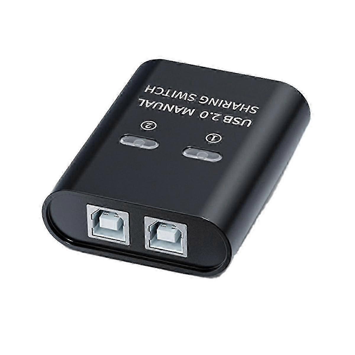 2-Port Manual USB Hub - Share U Disk, Printer, or Device Between Two Computers