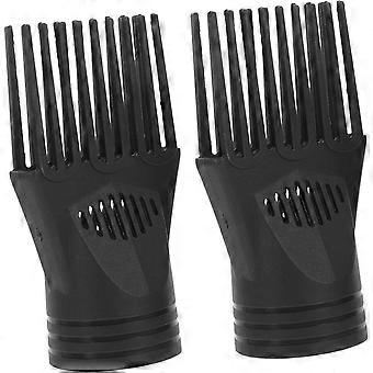 2pcs Hair Dryer Comb Attachment Diffuser Nozzle Comb Black Blow Dryer Accessory for Styling Afro Hair Drying at Home and Salon
