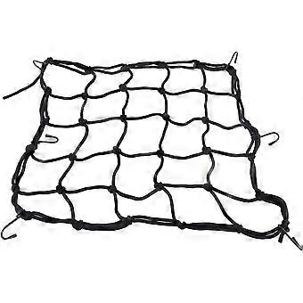 Bike Motorcycle Luggage Net Helmet Net Luggage Bag with 6 Adjustable Hooks Transport Net for Attachment 40 x 40 cm Elastic Black