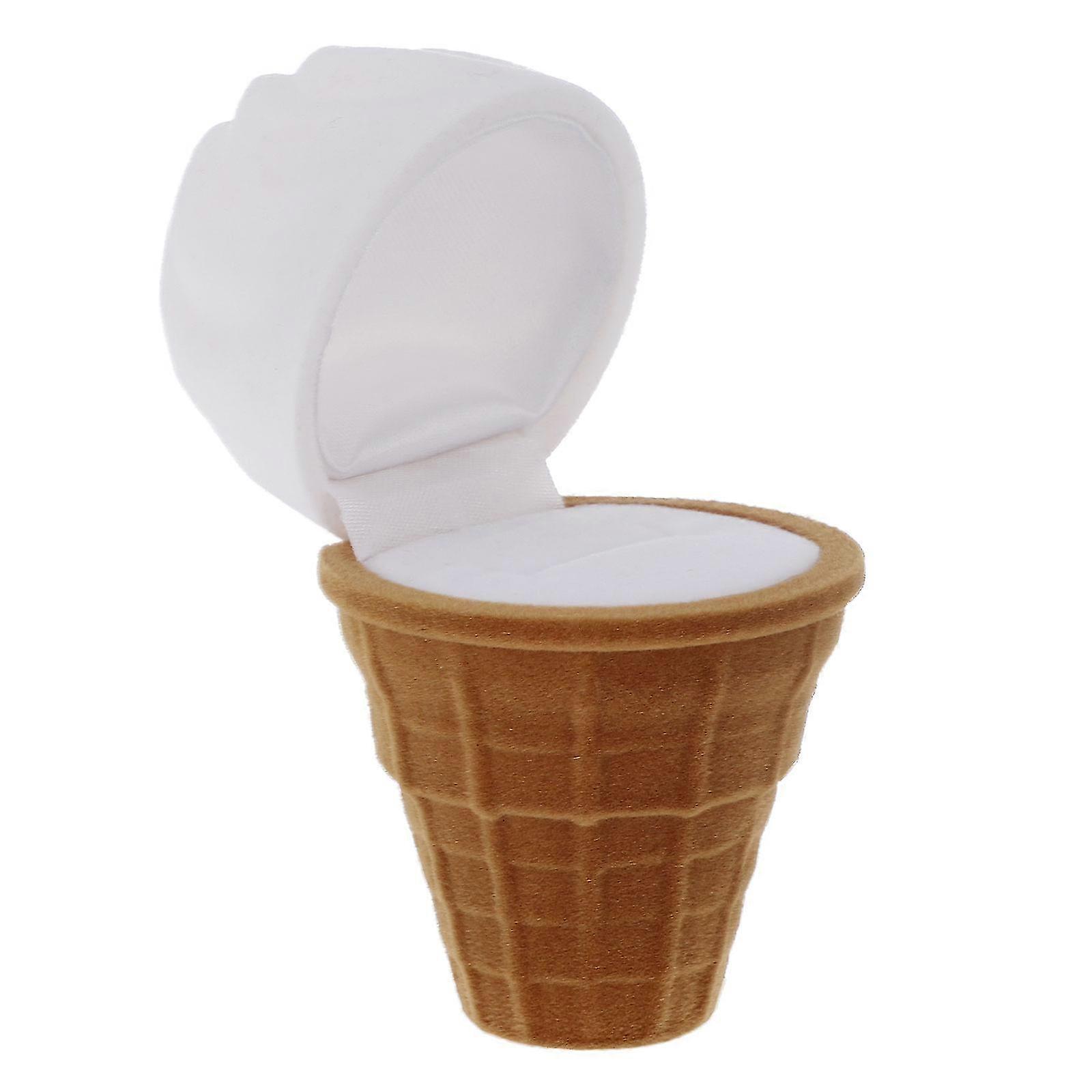1pc Simulate Ice Cream Shape Ring Box Creative Engagement Wedding Ring Case