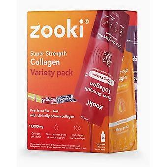 Zooki Marine Super Strength Collagen 11,000mg, Variety Pack - 14x15ml Liquid Sachets