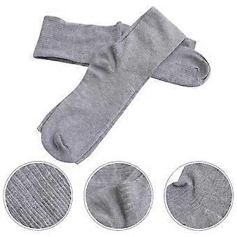 Knielange dameskousen, mode, winterkleding, casual, lichtgrijs, rekbaar, 2 paar
