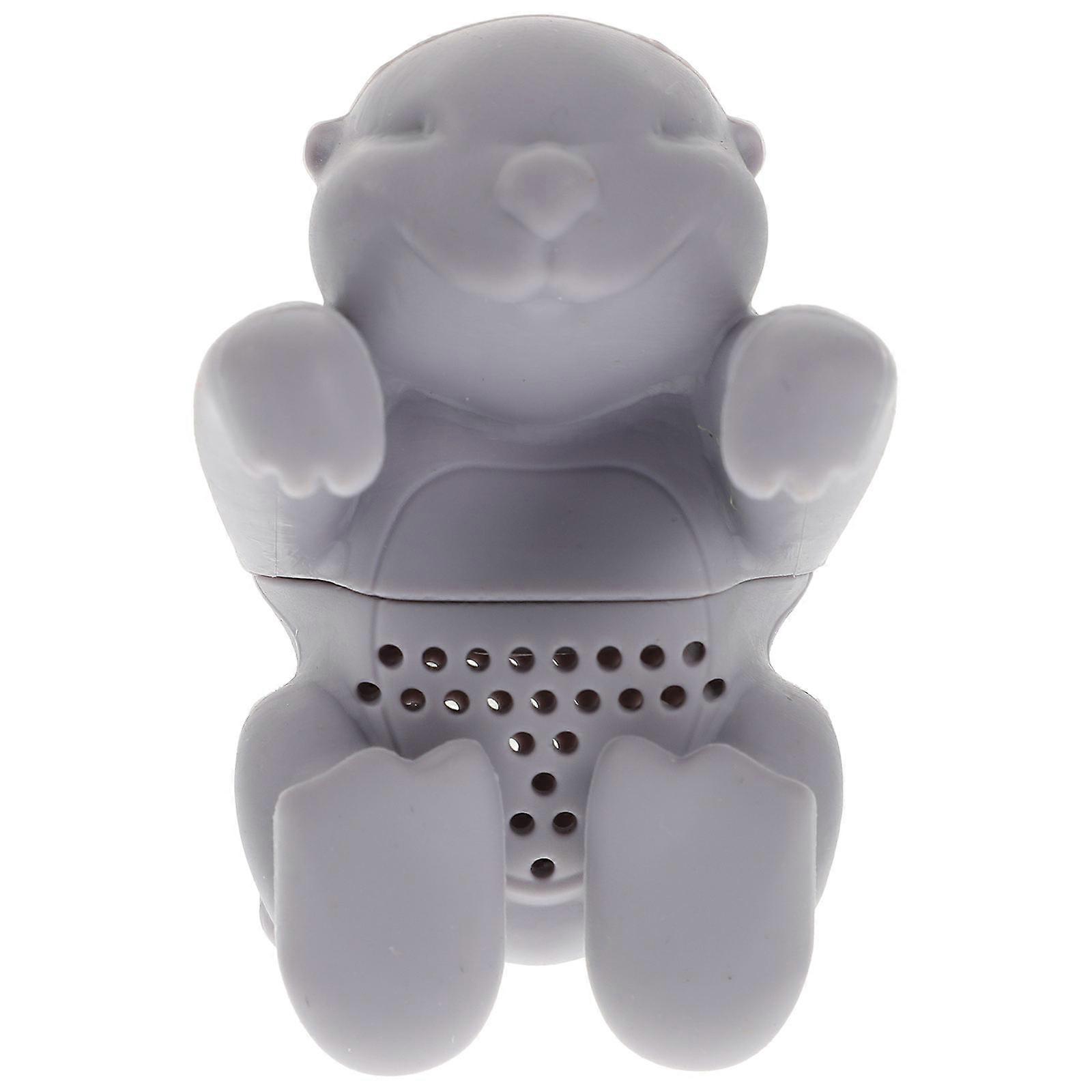 Cute Otter Tea Infuser Tea Loose Leaf Tea Diffuser Silicone Kitchen Tools Gadgets (Grey)