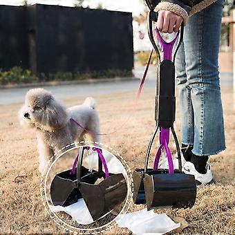 Opvouwbare Poep scooper voor honden en katten huisdier lange handvat poep scooper zwart &paars (paars)